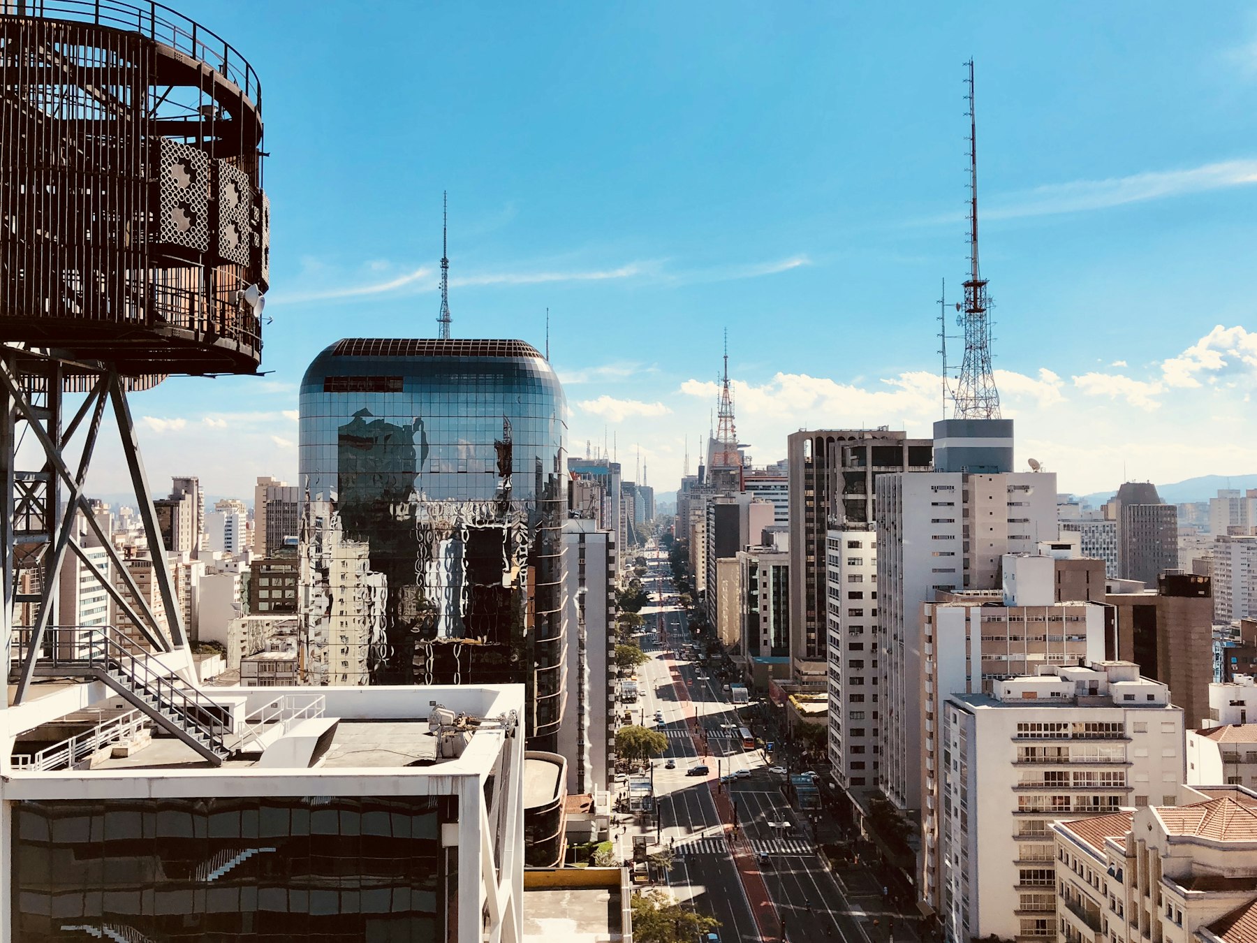 圣保罗保利斯塔大道黄昏航拍实景